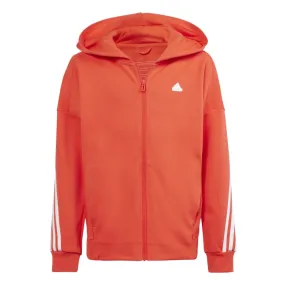 Adidas Girls Future Icons 3-Stripes Full-Zip Hooded Track Top "Bright Red"