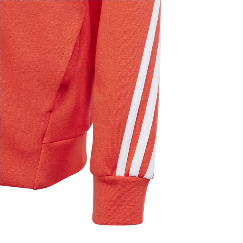 Adidas Girls Future Icons 3-Stripes Full-Zip Hooded Track Top "Bright Red"