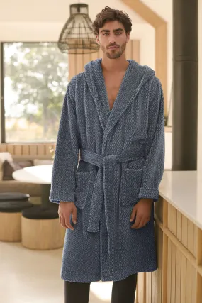 Azul - Hooded Fleece Dressing Gown Robe