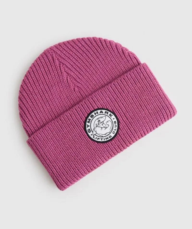 Beanies Gymshark Legacy Deep Cuff Beanie Rosas Oscuro | 847392-VCM