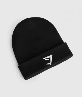 Beanies Gymshark Reverse Jacquard Beanie Black/White | 263094-KEP