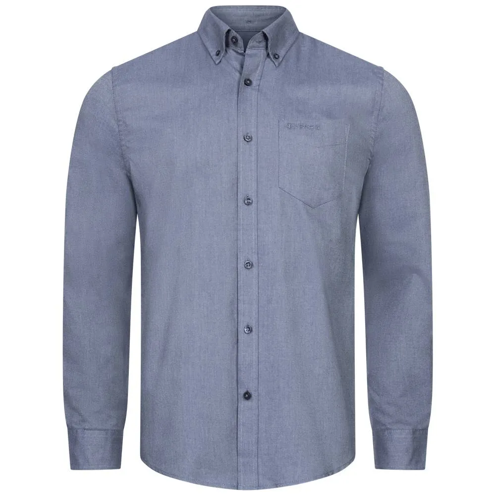 BEN SHERMAN Oxford Hombre Camisa de manga larga 0076260-AZUL OSCURO