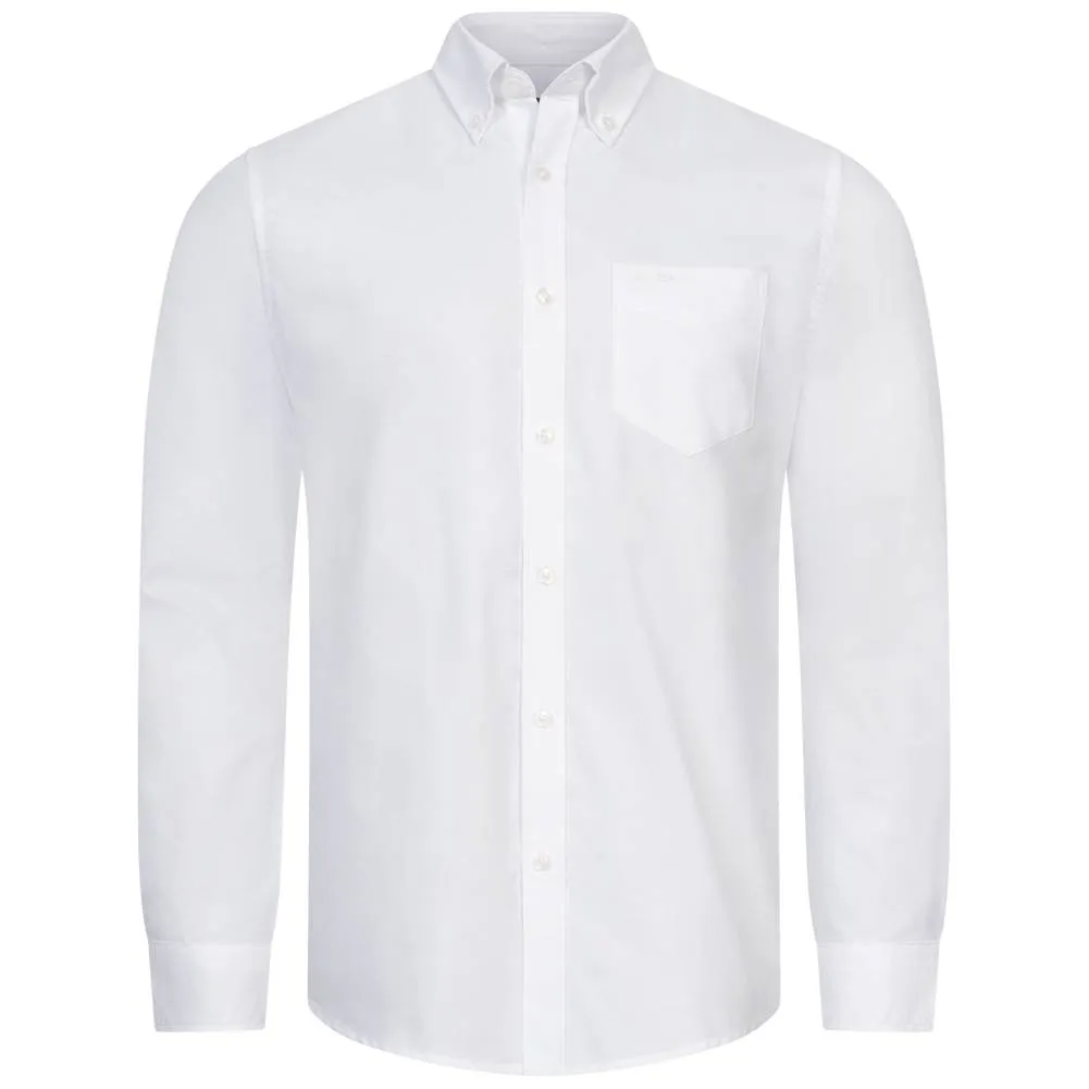 BEN SHERMAN Oxford Hombre Camisa de manga larga 0076260-BLANCO