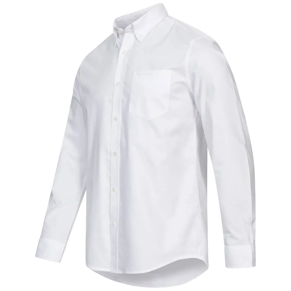 BEN SHERMAN Oxford Hombre Camisa de manga larga 0076260-BLANCO