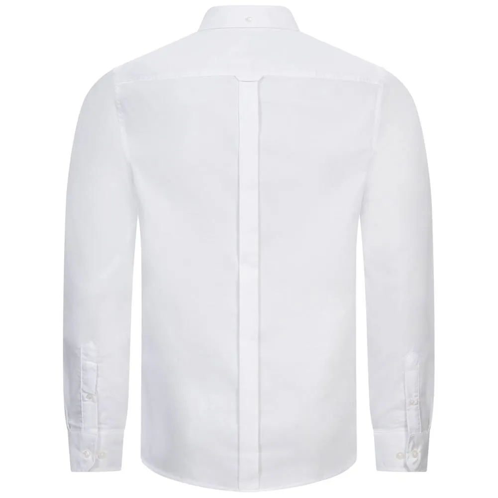 BEN SHERMAN Oxford Hombre Camisa de manga larga 0076260-BLANCO