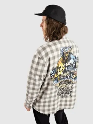 Broken Promises Corn Snake Spatter Distressed Flannel Camisa