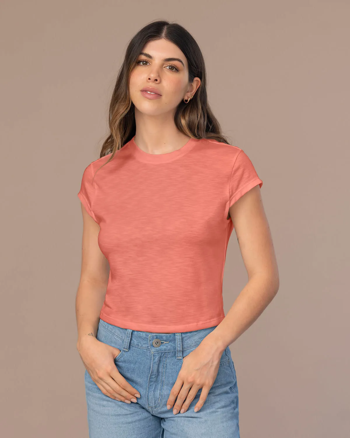 Camiseta manga corta cuello redondo básica