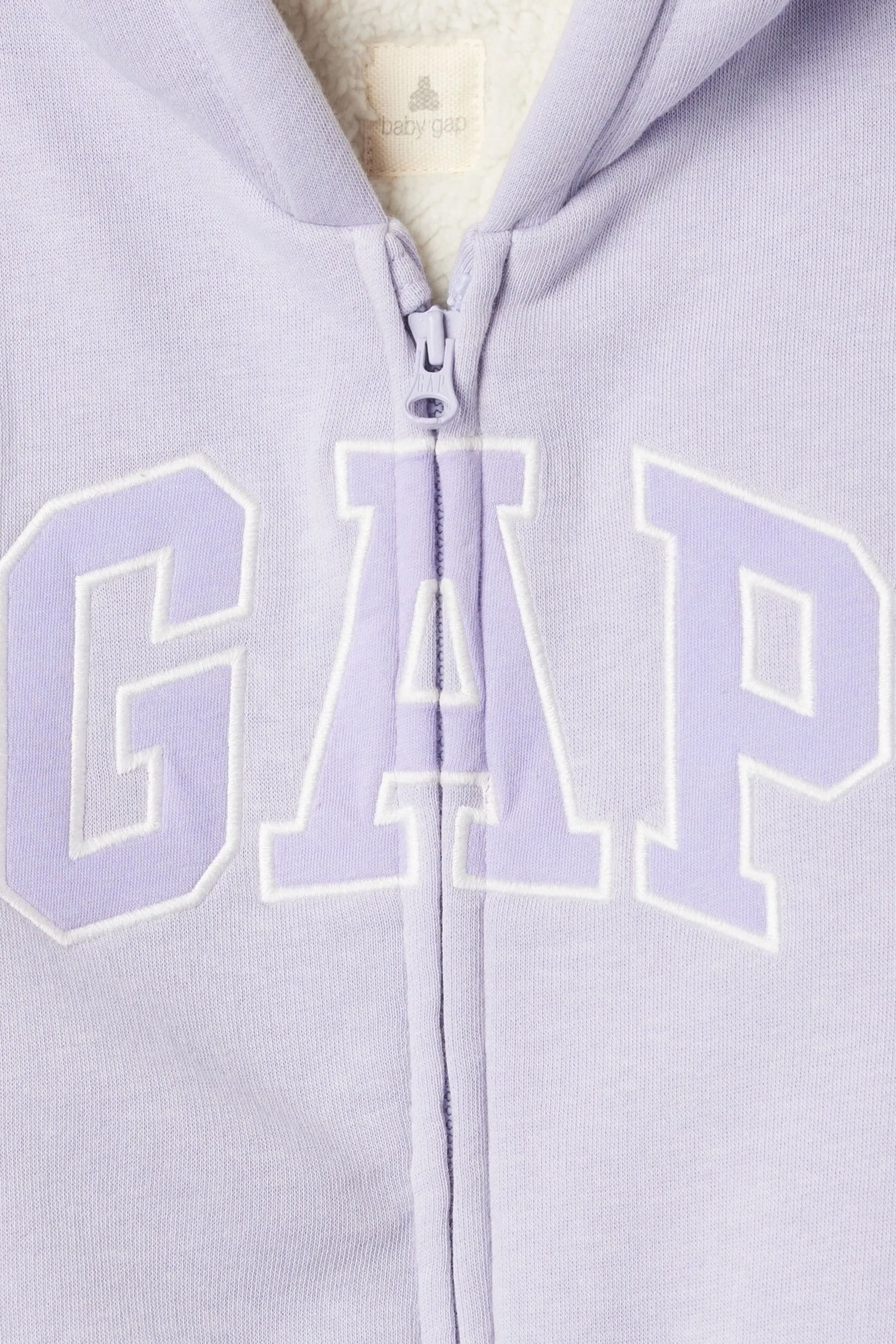 Gap Logo Sherpa Lined Zip Hooded All in One (Newborn - 24 meses)