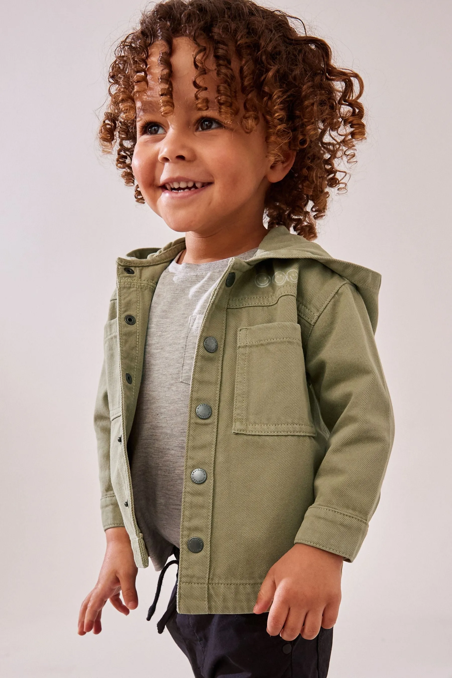 Green Hooded Shacket - 100% Cotton Denim Shacket (3mths-7yrs)