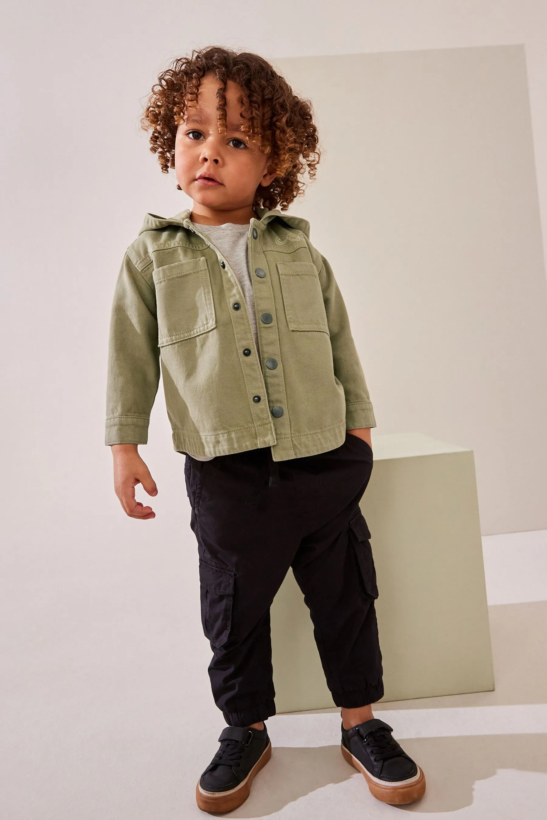 Green Hooded Shacket - 100% Cotton Denim Shacket (3mths-7yrs)