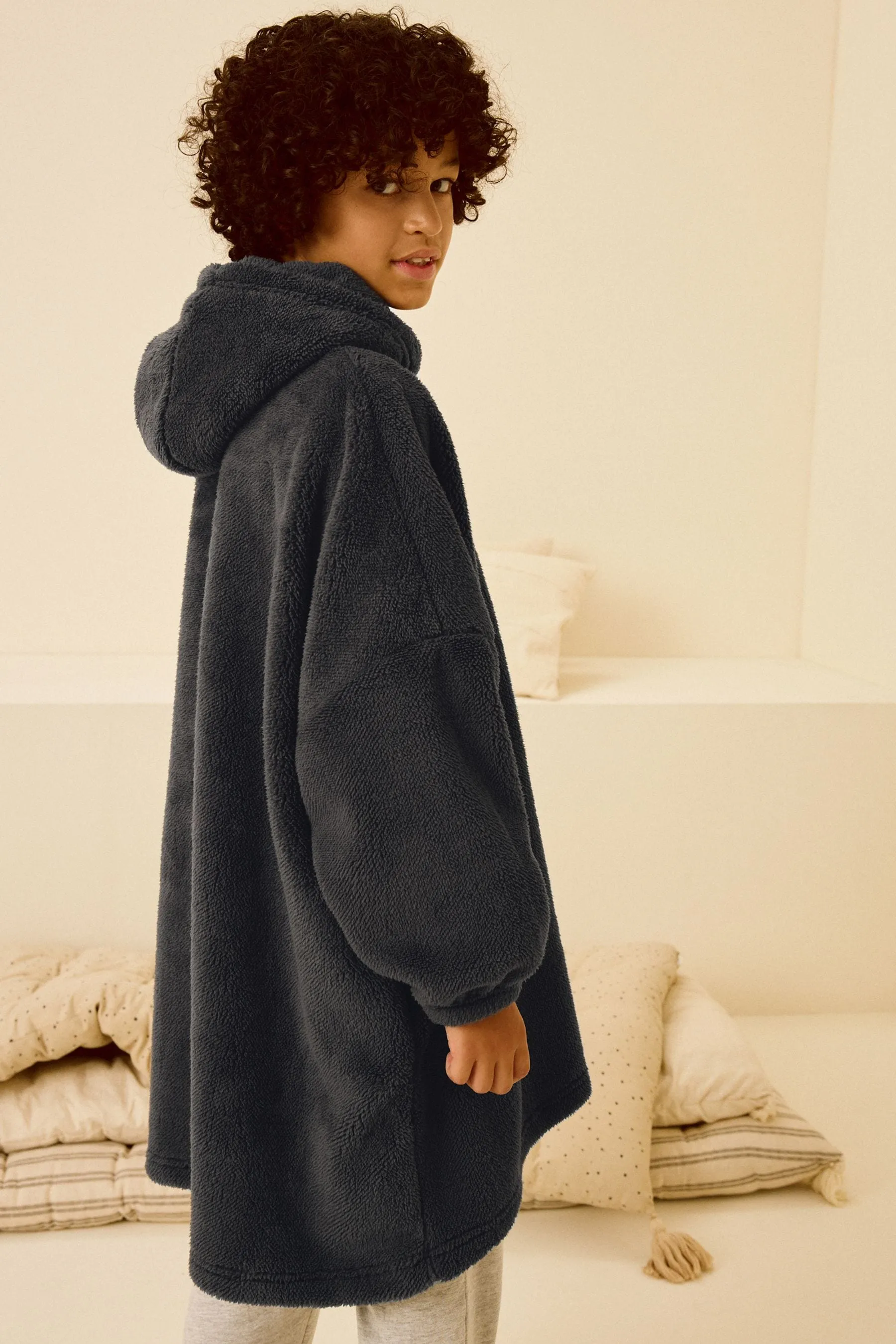 Gris antracita - Fleece Hooded Blanket (3-16yrs)