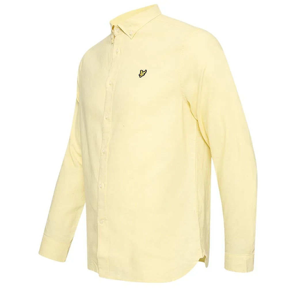 Lyle & Scott Hombre Manga larga Camisa de lino LW1224V-W325