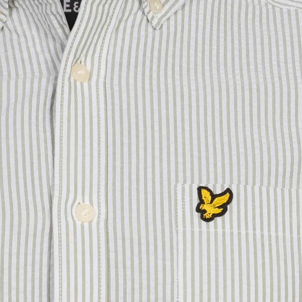 Lyle y Scott Seersucker Strike Hombre Camisa de manga larga LW1214V-W346