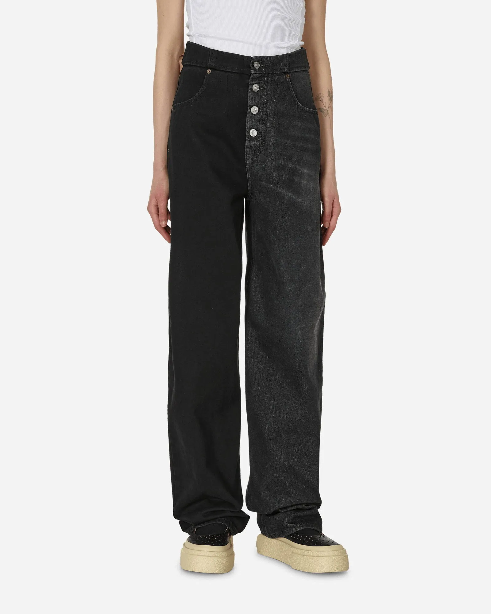 Maison Margiela Half and Half Denim Trousers Black