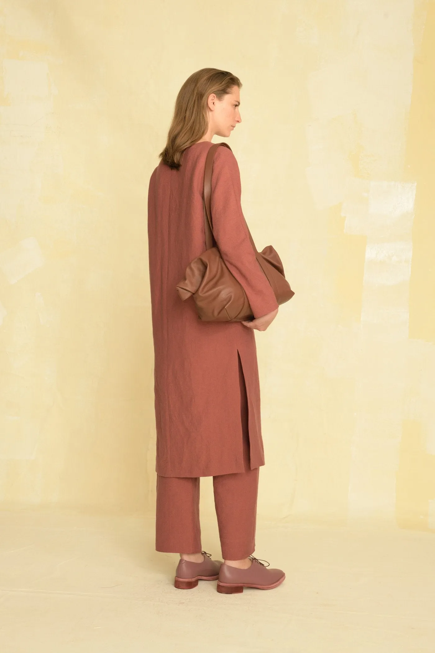 Margot, linen and virgin wool trousers