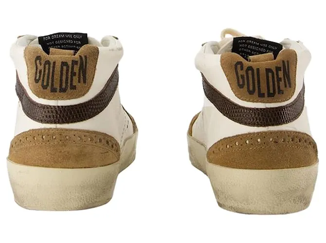 Mid Star Sneakers - Golden Goose Deluxe Brand - Cuero - Blanco 