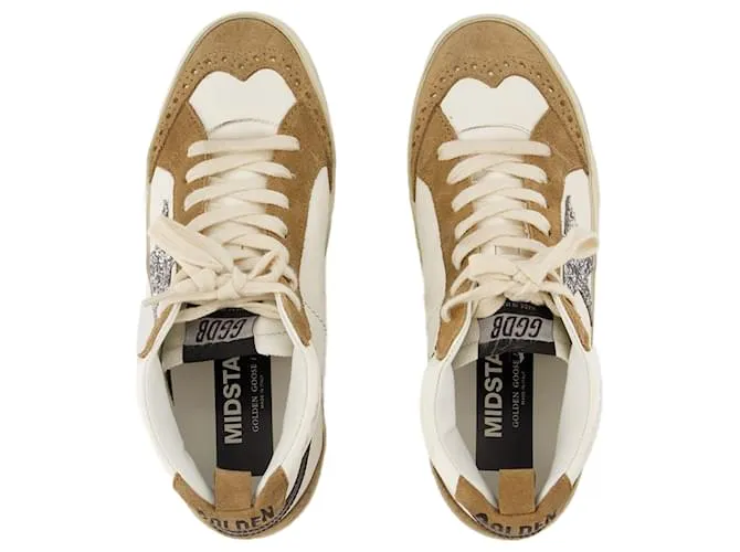 Mid Star Sneakers - Golden Goose Deluxe Brand - Cuero - Blanco 