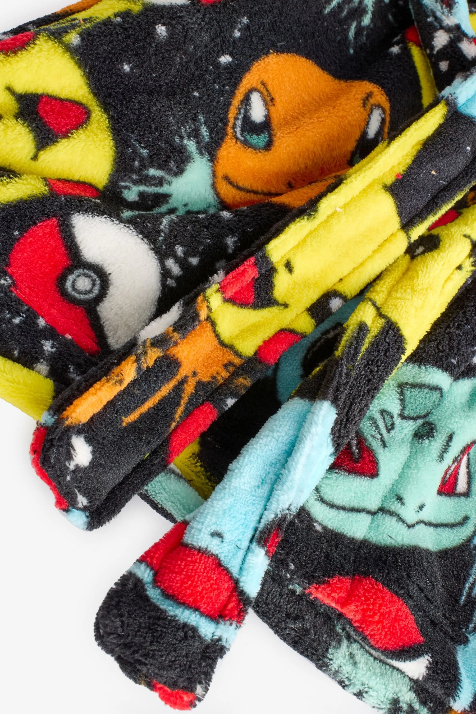 Multi Black Pokemon - Fleece Hooded Robe (5-16yrs)