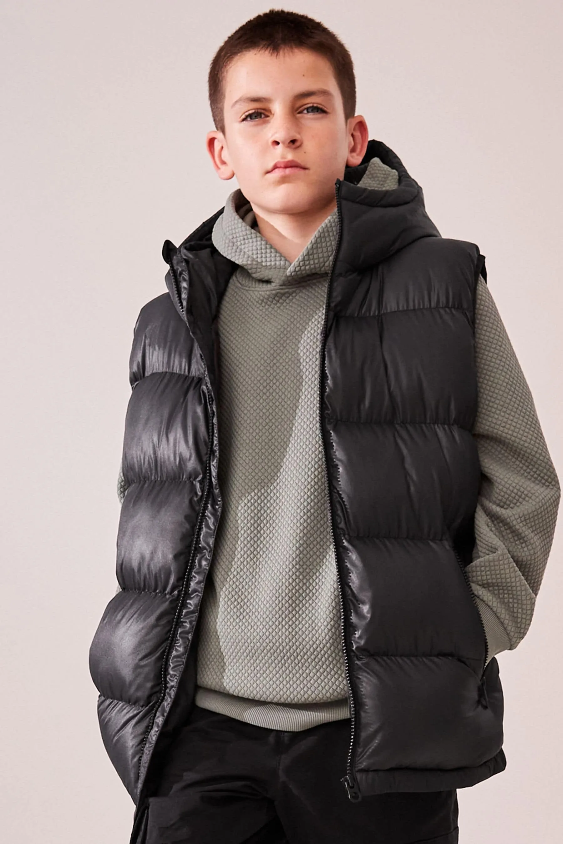 Negro - Hooded Padded Gilet (3-16yrs)