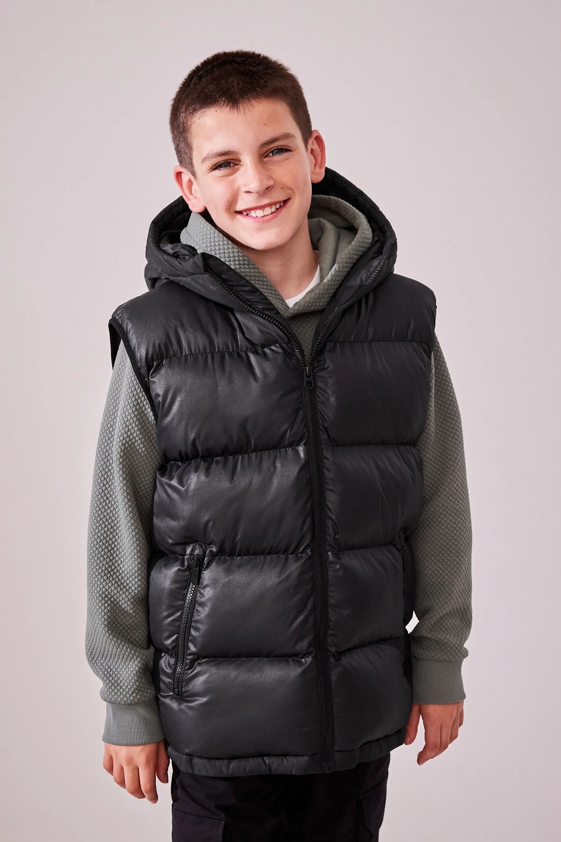 Negro - Hooded Padded Gilet (3-16yrs)