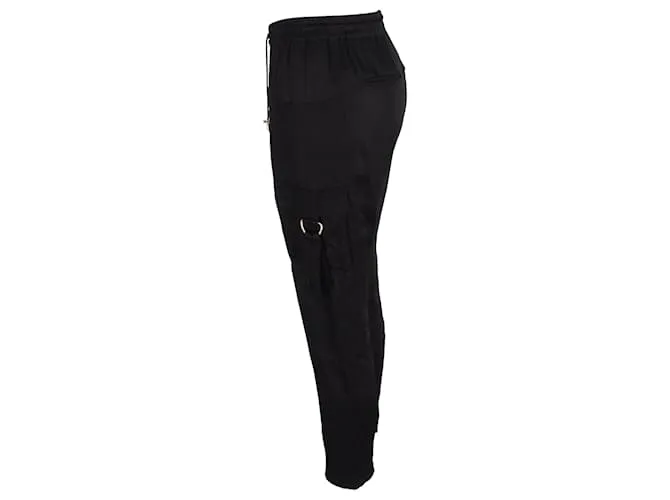 Pantalones cargo ajustados con cordón Balmain en algodón negro 