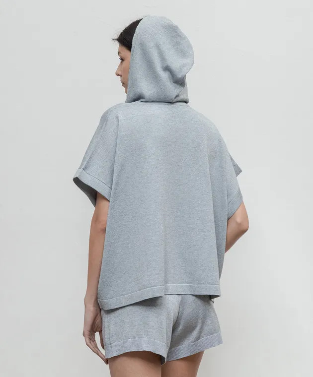 Peserico Gray hooded top