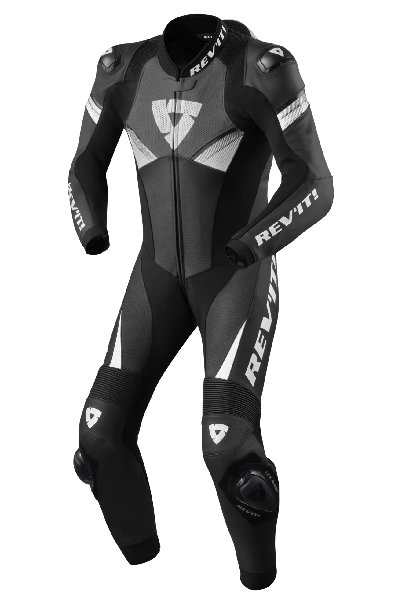 Rev'it! Mono de Cuero Piece Suit Argon 2 Negro-Blanco