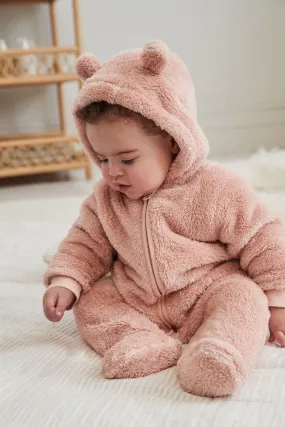 Rosa - Baby Cosy Fleece Hooded All-In-One (0mths-2yrs)