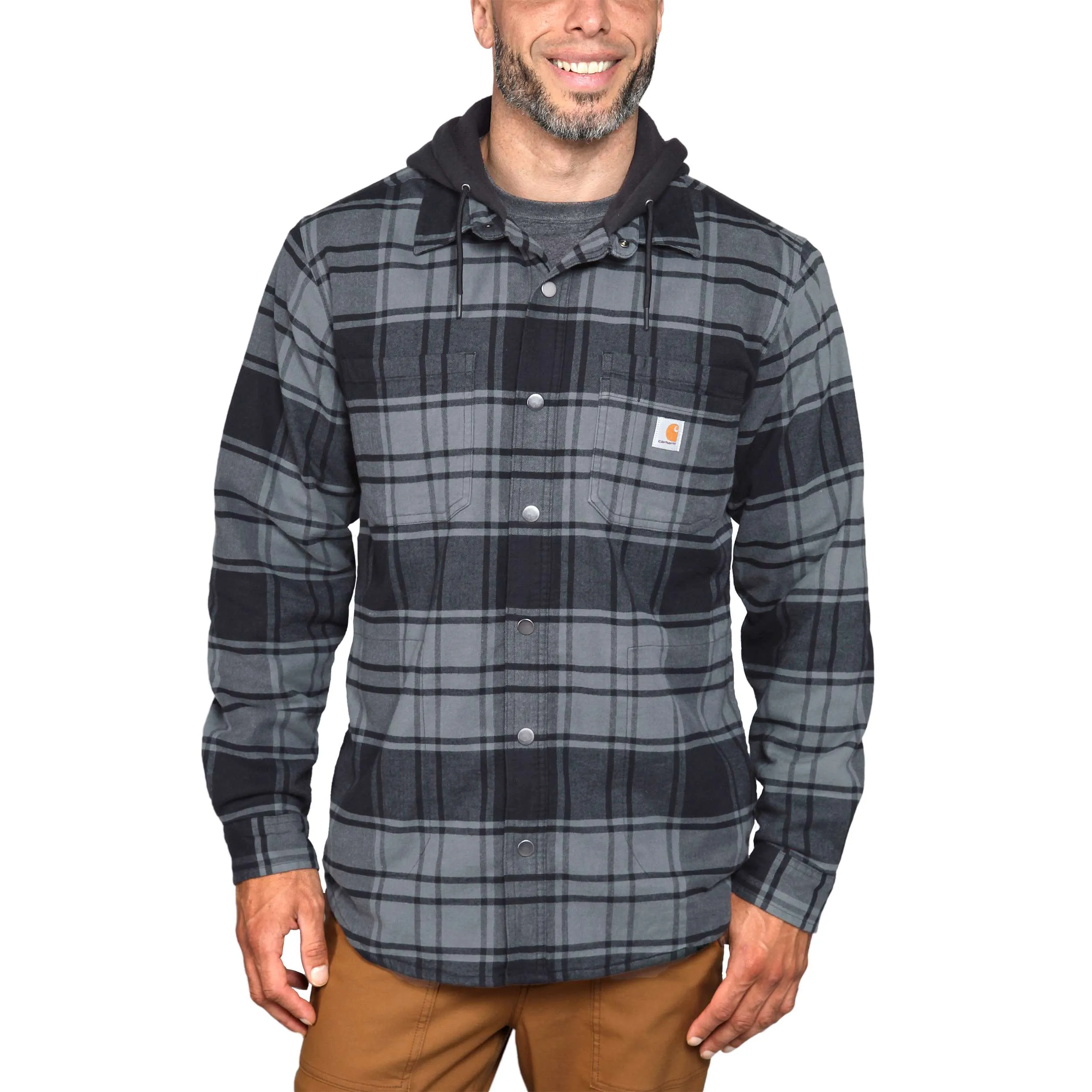 Rugged Flex™ Relaxed Fit Flannel Fleece Lined Hooded Shirt Jac