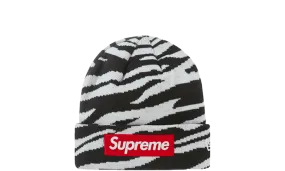 Supreme New Era Box Logo Beanie (FW22) Zebra